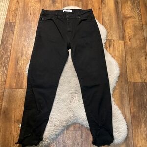 KanCan Jeans Size 13 30 Black Skinny Shredded Hem Womens Stretch